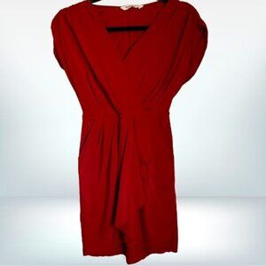 BCBGeneration Red V Neck Dress, size XXS